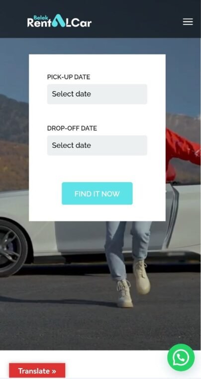 BRC Car Rental mobil web sitesi tasarımı
